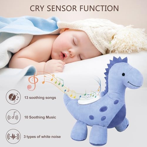 Wiqins Baby Sleep Soother with Cry Sensor and Dinosaur Night Light