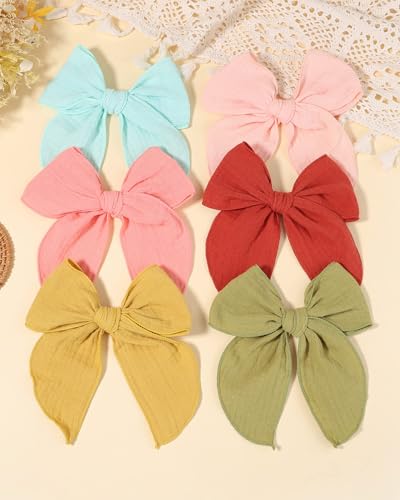 Doboi 55 Inch Muslin Baby Girl Bows with Alligator Clips 1