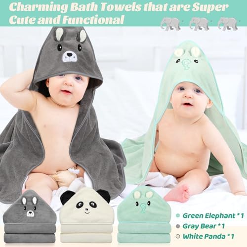 12 Pc Baby Towels Set - Hooded Towels Washcloths for Newborns