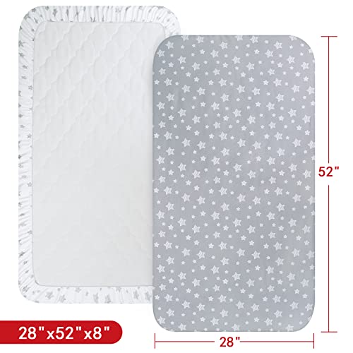 Moonsea Crib Sheets 2 Pack Grey White 1