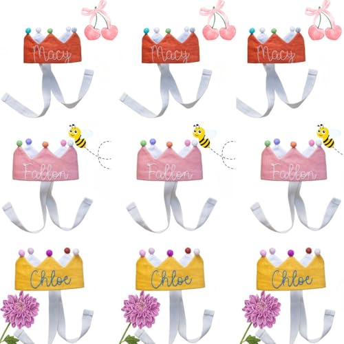 Personalized Baby Birthday Crown with Embroidered Name 1