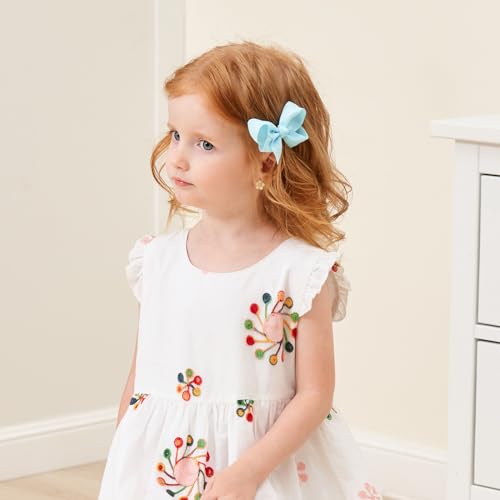 58pcs 3 Inches Grosgrain Ribbon Pinwheel Hair Clips for Baby Girls Kids