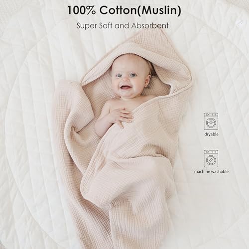 MairMore Hooded Baby Bath Towels - 32x32 Inches Soft Absorbent