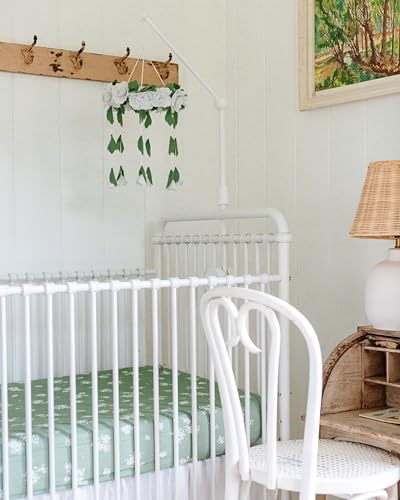 Baby Crib Mobile Arm Holder - Natural Beechwood 31 Inch White