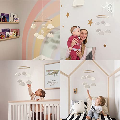 GENDER NEUTRAL BOHO CRY MOBILE - FELT CLOUD DECOR