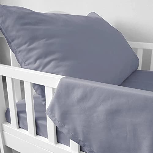 Biloban 3-Piece Toddler Sheet Set Microfiber Grey 1