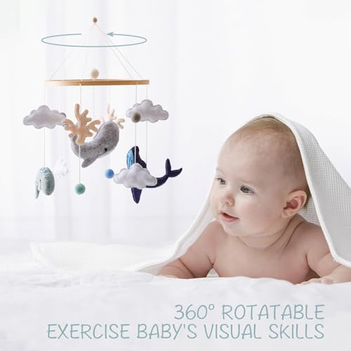 Ikubigu Baby Crib Mobile Ocean Animals