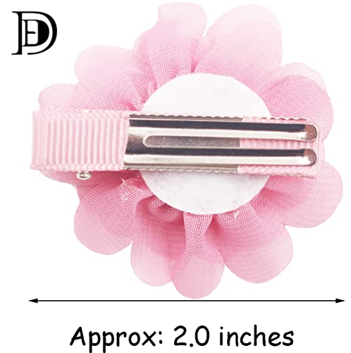 DED 40PCS 2 Chiffon Flower Hair Clips for Baby Girls