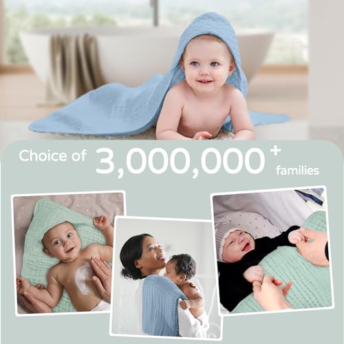 Yoofoss Hooded Baby Towel 2 Pack 32x32 Inch Muslin Cotton