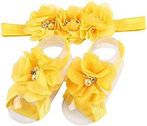 Baby Girl Foot Flower Headband Set