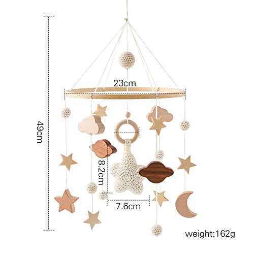 Gender Neutral Baby Crib Mobile Boho Stars Clouds Decor