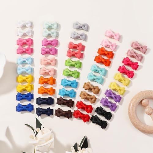 Yoyokid 50PCS Baby Girls Hair Clips with Grosgrain Ribbon