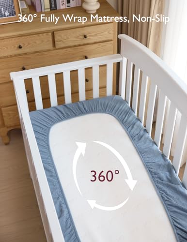 Momcozy Blue Star Moon Muslin Crib Sheets 2 Pack
