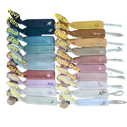 Handmade Baby Pacifier Clips with Wooden Handle