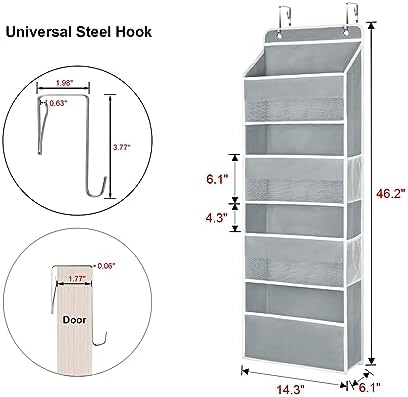 Univivi 4-Shelf Door Organizer with 4 Pockets