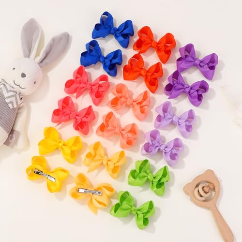 58pcs 3 Inches Grosgrain Ribbon Pinwheel Hair Clips for Baby Girls Kids