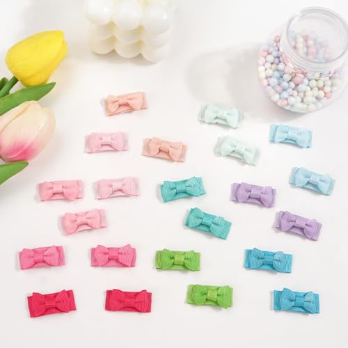 CLLOT 60Pcs 12 Inch Tiny Baby Bows Clips