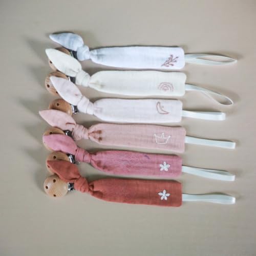 Handmade Baby Pacifier Clips with Personalized Names