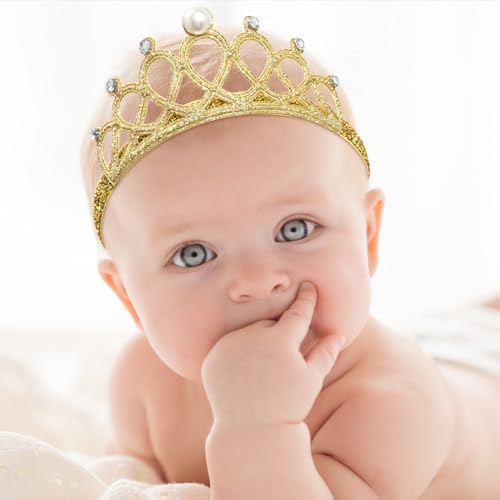 DANMY Baby Girl Elastic Headband with Rhinestones and Glitter 1