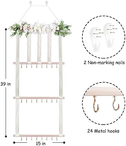 Cherrboll Headbands Holder with Hooks for Baby Hair Accessories