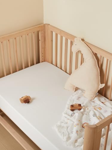 Tillyou Baby Crib Sheets 2 Pack Super Soft White Gray