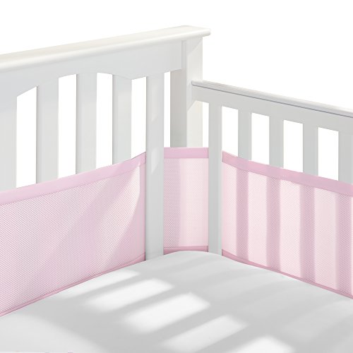 BreathableBaby Mesh Liner for Full-Size Cribs Light Pink