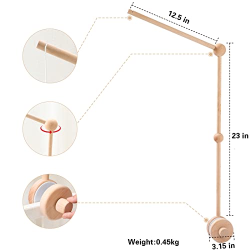 Baby Crib Mobile Holder Wooden Arm HBM