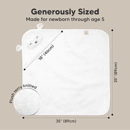KeaBabies Hooded Baby Towel - Bamboo Viscose 35x35 Soft Absorbent