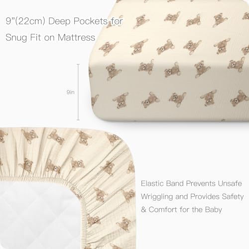 52x28 Inches Muslin Crib Sheet for Baby Girls and Boys