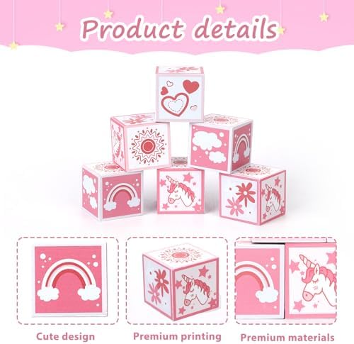 PEUTIER 6pcs Boho Wooden Square Wall Decor