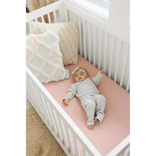 Konssy 2 PCS Muslin Crib Sheets Soft Breathable Cotton for Baby