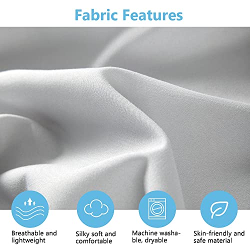 Tillyou Baby Crib Sheets 2 Pack Super Soft White Gray