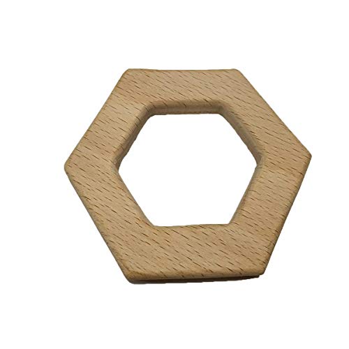 10pcs Natural Wooden Hexagon Animal Pendant for Kids