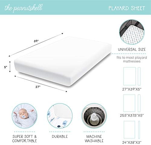 The Peanutshell 3-Pack Fitted Playard Sheets - Woodland Design 1