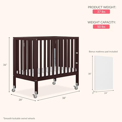 Dream On Me Jett Folding Convertible Crib 1