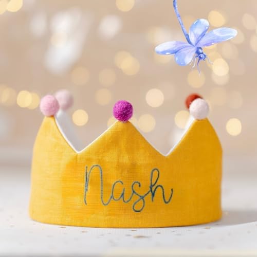 Custom Name Birthday Crown for Girl 1st Birthday Party Crown