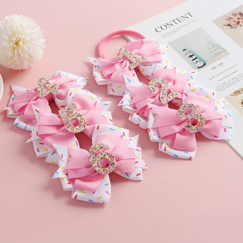 Fancheer Birthday Hair Bow for Baby Girls 1-6 Years