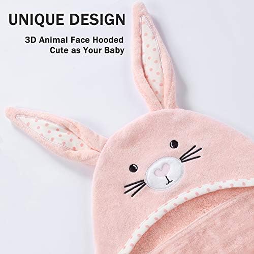 TBEZY Baby Hooded Towel with Bunny Design 1