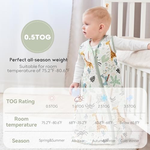 Yoofoss Baby Sleep Sack 6-12 Months 100 Cotton 05 TOG