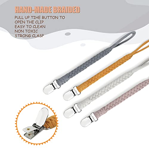 Sugee Pacifier Clip Holder 4 Pack Universal Braided Leash