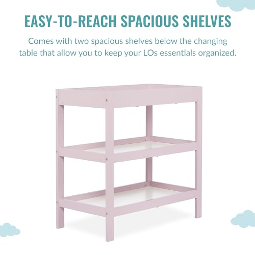 Dream On Me Ridgefield Changing Table in Blush Pink White