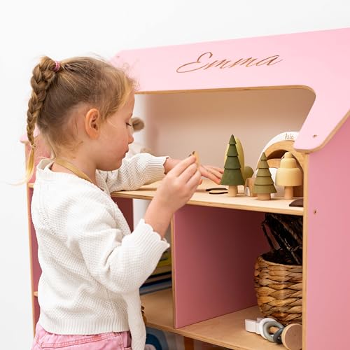 Enjoy The Wood Wooden Dollhouse Bookcase - Pink