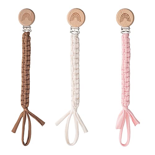 Symbolife Rainbow Wooden Pacifier Clip Holder