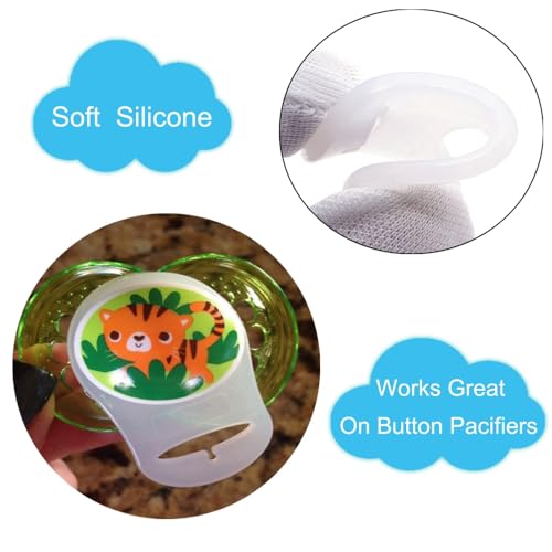 4Pcs Silicone Pacifier Adapter Rings for MAM Clips Button Pacifiers