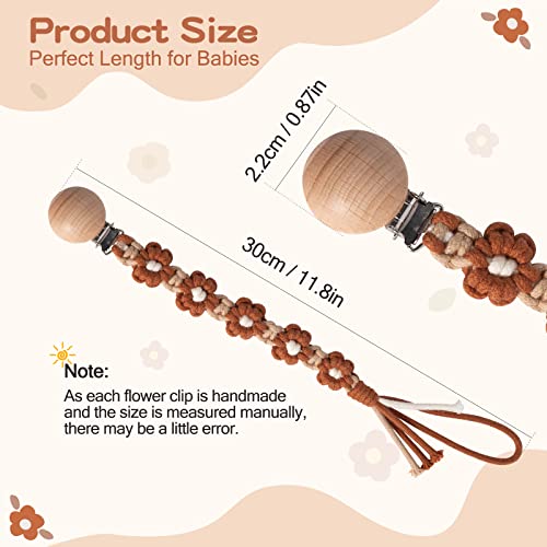 Floral Daisy Macrame Pacifier Clip Holder
