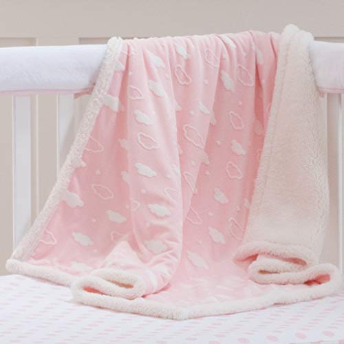 American Baby Company Heavenly Soft Chenille Sherpa Receiving Blanket