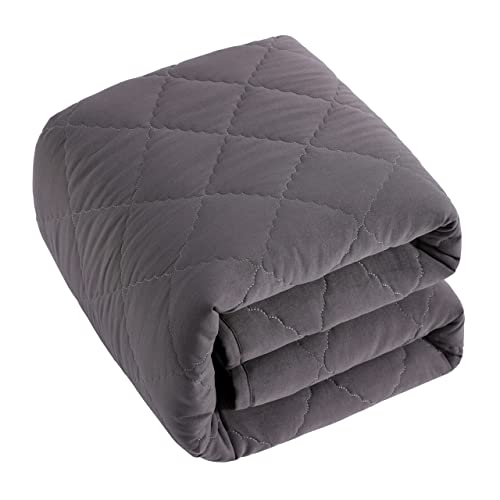 BEDSUM 100 Brushed Microfiber Toddler Quilt 43x60 Inches Dark Grey