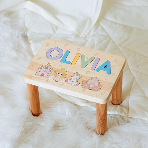 Personalized Name Wooden Toddler Stool