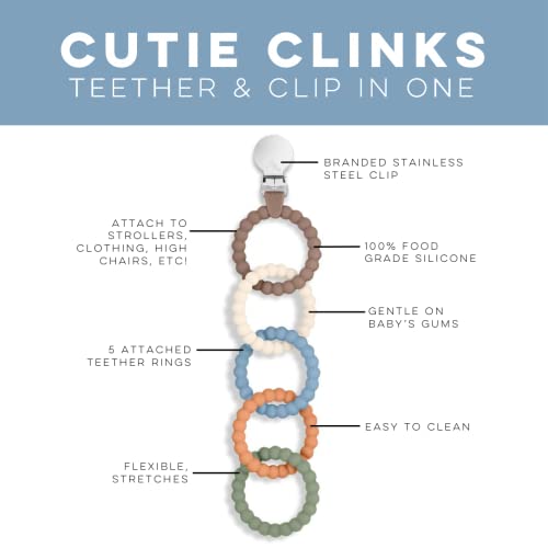 Ryan Rose Cutie Clinks Attachable Teether for Babies