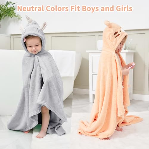 FUBANRAY Toddler Bath Towel 2-Pack with Hood